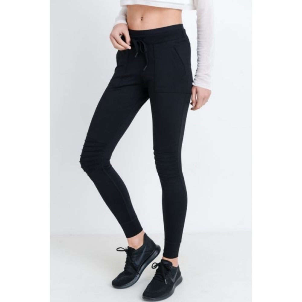 Skinny Cargo Moto Hybrid Joggers - Black - Picture 4 of 6